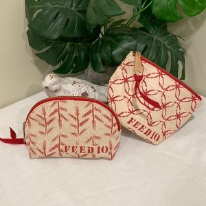 Feed 10 + Clarins Set of 2  Zipper Cosmetic Bags